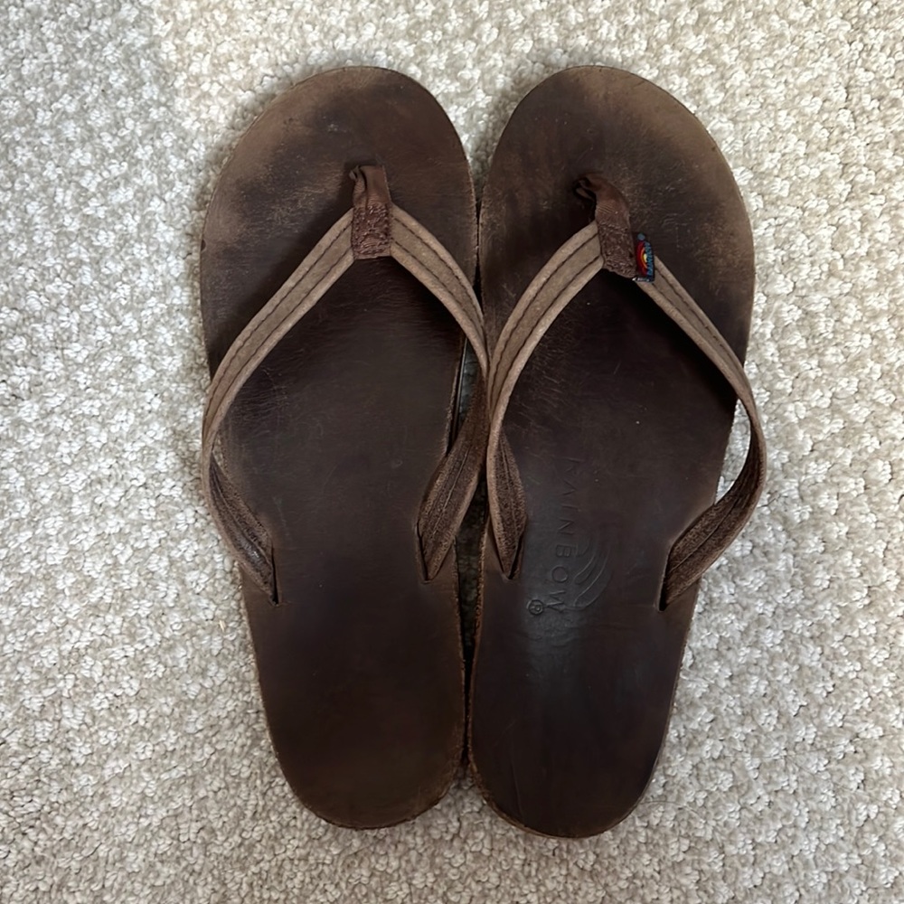 Rainbow flip flops